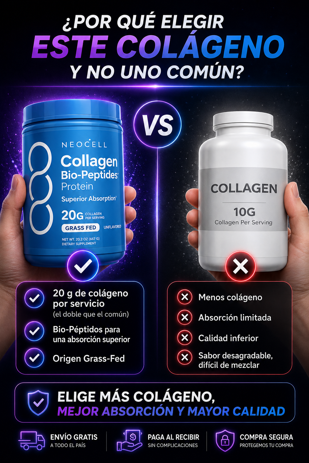 🧬 NeoCell Collagen Bio Peptides - Enfoque antiedad y Belleza ✨